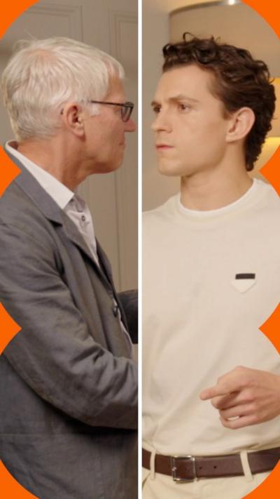 Tom Holland the historian in a splitscreen image with Tom Holland the actor.