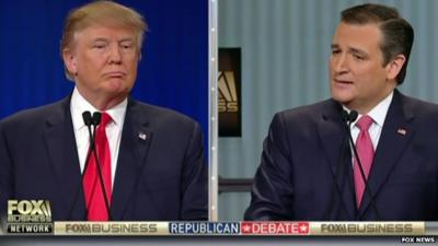 Donald Trump clashes with Ted Cruz at Republican debate