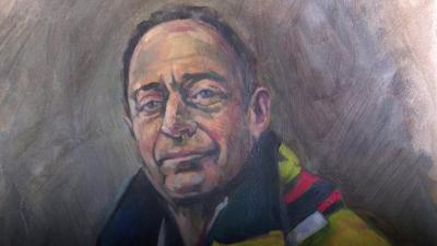 Canvas painting of lifeboat crewman