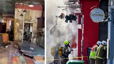 An early morning fire has caused fire, smoke and water damage to a cafe made famous by Harry Potter author JK Rowling.