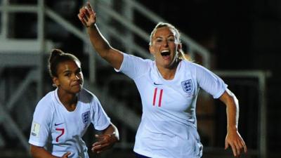 England goalscorers Nikita Parris and Toni Duggan