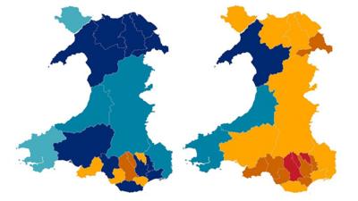 Maps of Wales case rates