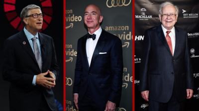 Bill Gates, Jeff Bezos, and Warren Buffett