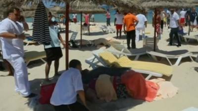 Bodies on Sousse beach