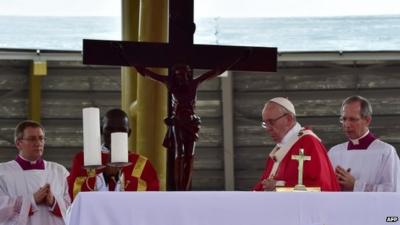 Pope Francis celebrates mass in Uganda