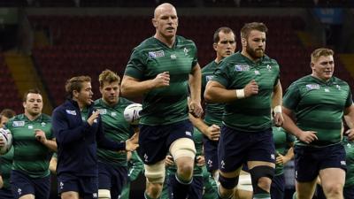 Ireland rugby team in training