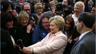 Hillary Clinton and supporters