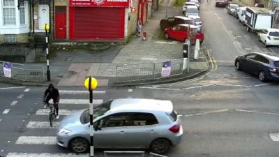 Cyclist on crossing