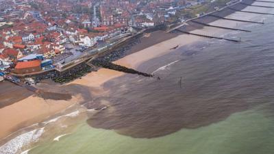 Brown sea at Sheringham