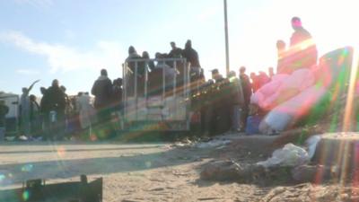 Delivering aid in Calais