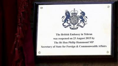 Plaque marks reopening of embassy