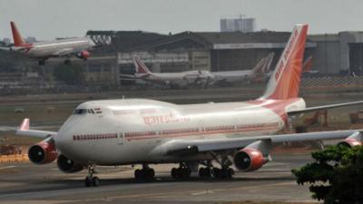 Air India plane landing at Mumbai airport