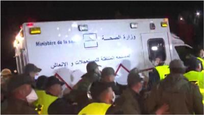 Ambulance carrying Rayan