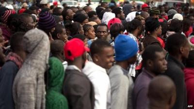 Migrants from Haiti in Tijuana