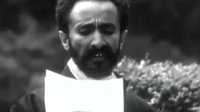 Ethiopia's Emperor Haile Selassie speaks in 1936 - BBC News