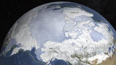 Map of Arctic sea ice