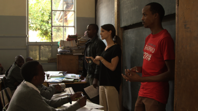 Eneza team in a classroom