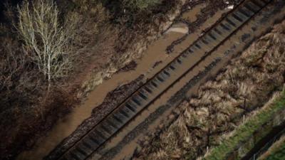 Rail track underwater