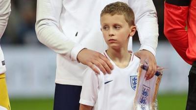 Ethan as an England mascot