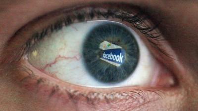 Eye reflection of Facebook