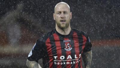 Crusaders Stephen O'Flynn scored a late winner against Dungannon Swifts at Stangmore Park