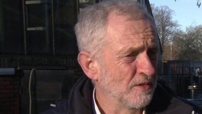 Labour party leader Jeremy Corbyn in York