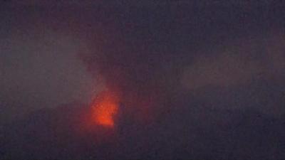 Sakurajima volcano erupts.