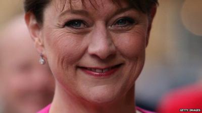 Leanne Wood arrives for BBC debate during General Election May 2015