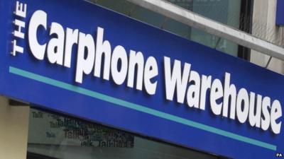 Close up of Carphone Warehouse logo