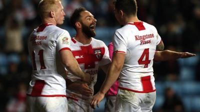 Luke Gale of England celebrates