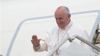 Pope Francis arrives in the US from Cuba