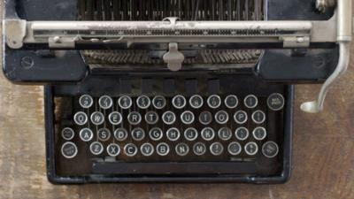 A tradional typewriter viewed from above