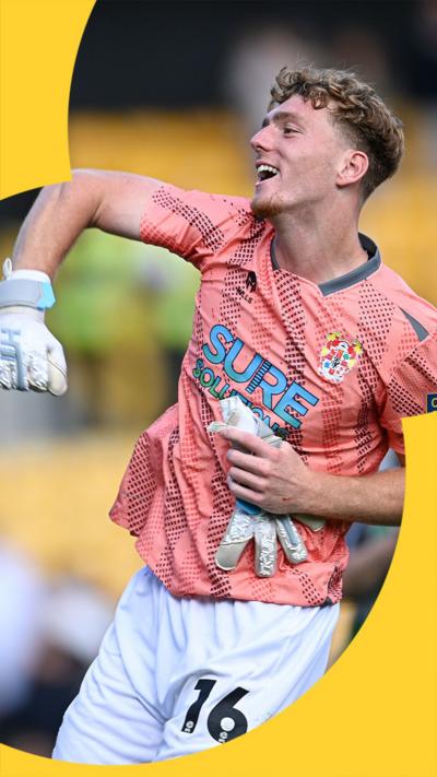 Bobby Faulkner celebrates after achieving a clean sheet when acting up as goalkeeper.