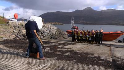 Jack Lowe photographs the Kyle of Lochalsh RNLI crew