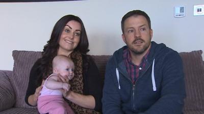 Ceri Bostock with her partner Dafydd Thomas and daughter Shari