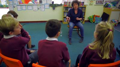 Jeanette Winterson talking to children