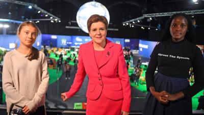 Greta Thunberg and Vanessa Nakate meet Nicola Sturgeon