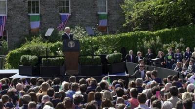 Vice president of the Us Joe Biden speaking in Ireland