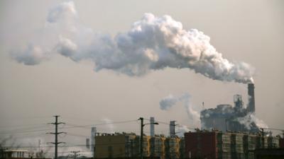 Smoke from a factory in Hebei province