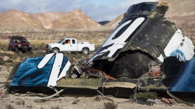 Remains of spacecraft after crash
