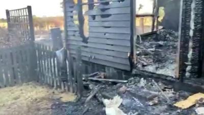 Garden in Norfolk destroyed by wildfire