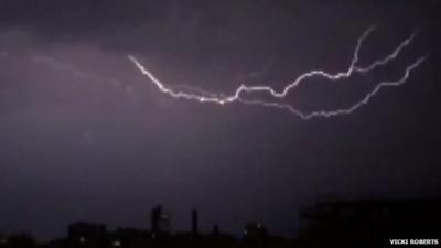 Lightning across Manchester