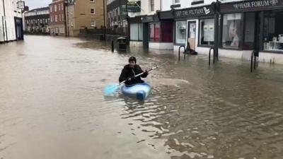 Kayaker on Longden Coleham