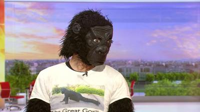 Man in gorilla mask