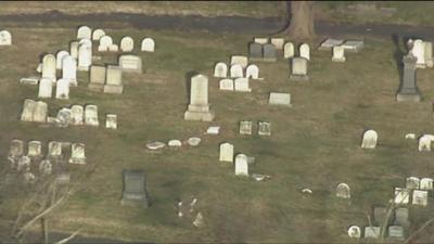 More than 100 headstones have been knocked over and damaged at a Jewish cemetery in Philadelphia.