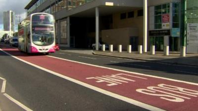 Bus lane in Belfast