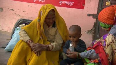 Two women and a child