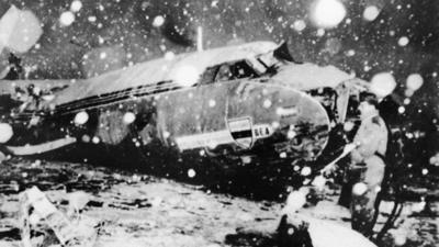 The scene of the Busby Babes' plane crash