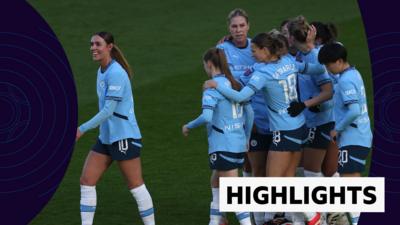 Manchester City's Vivianne Miedema celebrates a goal with her team-mates