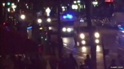 Amateur footage showing a convoy of ambulances